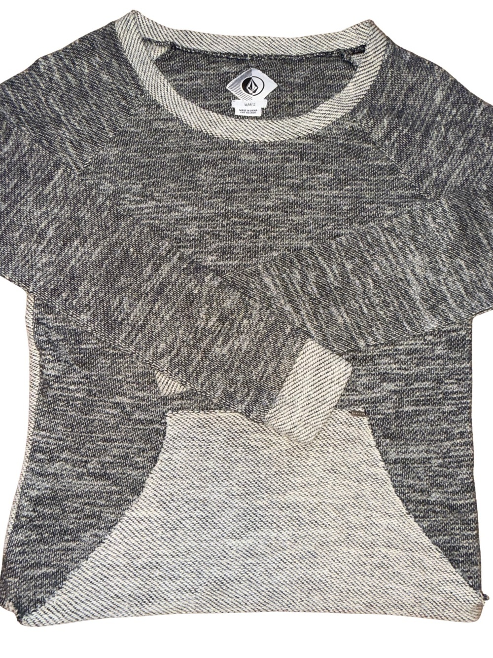 Volcom Marled Heather Gray Beach Pullover Sweater M